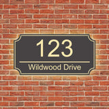 Vintage Illuminated Address Plaque Rectangle Arc House Number Address Street Numbers