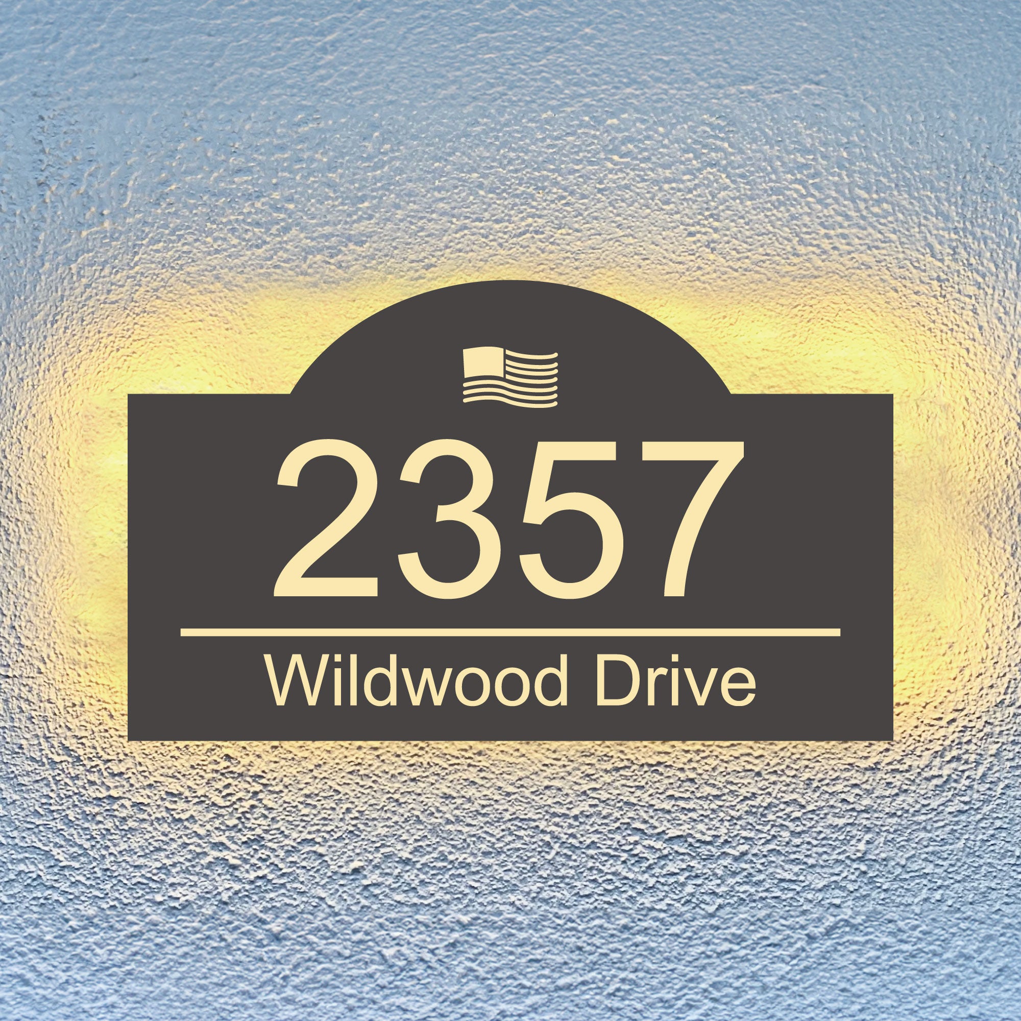 Illuminated Address Plaque Classic Design House Number Address Street Numbers