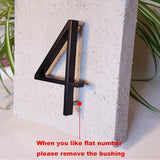Modern House Numbers Address Number 5 Inches Floating Black Metal Powder Coated