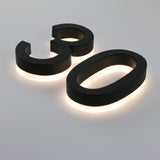 Fabricated Illuminated LED stainless steel acrylic backlit halo house numbers