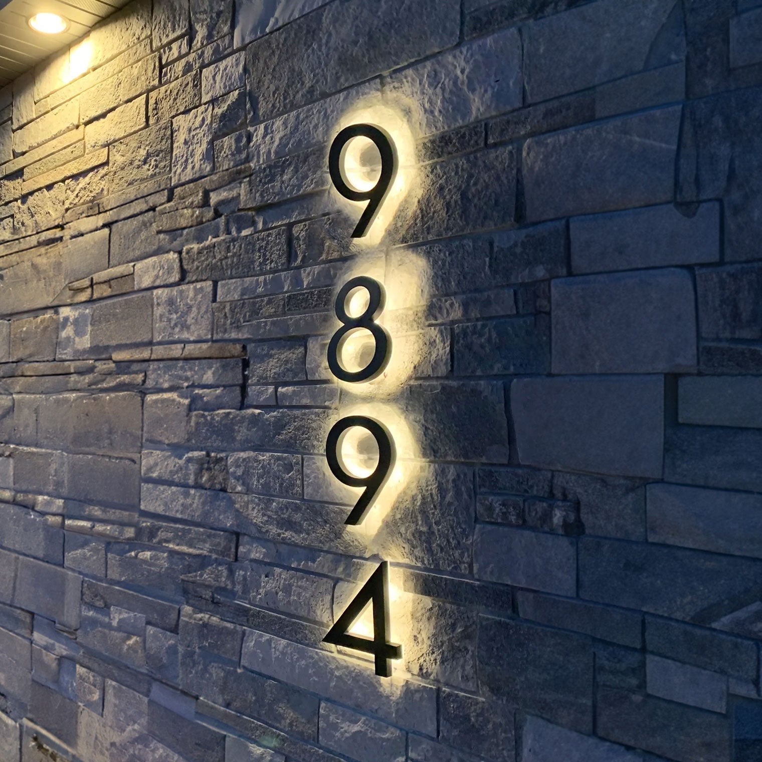 Backlit House Number Craftsman Style