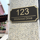 Bronze Address Plaque Vintage Signage Hotel Villa House House Numbers
