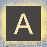 Illuminated House Number Address Plaque Square Light Box Waterproof Exterior