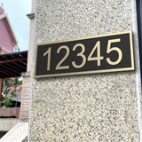 Bronze Plaque Long Rectangular House Number Address Signage Hotel Villa Door Sign