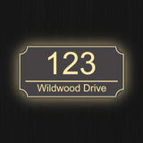 Vintage Illuminated Address Plaque Rectangle Arc House Number Address Street Numbers