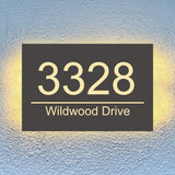 Modern Lit Up Address Plaque Rectangle House Number Address Street Numbers