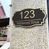 Metal Address Plaque Vintage Bronze Signage Hotel Villa House Numbers