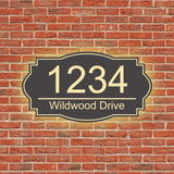 Traditioanl Address Plaque Illuminated House Number Address Street Number Light Box