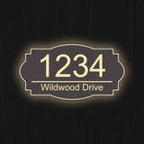 Traditioanl Address Plaque Illuminated House Number Address Street Number Light Box