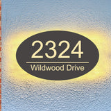 Oval Address Plaque Light Up Address House Numbers Plaque Bright