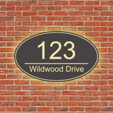 Oval Address Plaque Light Up Address House Numbers Plaque Bright