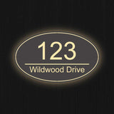 Oval Address Plaque Light Up Address House Numbers Plaque Bright
