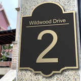 Vintage Bronze Address Plaque Signage Hotel Villa House House Number Vertical