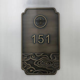 Vintage Bronze Plaque Metal Building Name Address Number Plaque Hotel Villa House