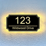 Vintage Illuminated Address Plaque Rectangle Arc House Number Address Street Numbers