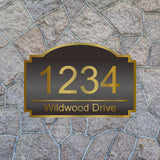 Retro Metal Address Number Plaque Gate Sign Hotel Villa Building House Number Bronze