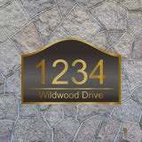 Vintage Bronze Plaque Metal Building Name Address Number Plaque Hotel Villa House