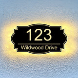 Traditioanl Address Plaque Illuminated House Number Address Street Number Light Box