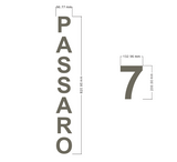 PASSARO 7 Metal Plate Letters