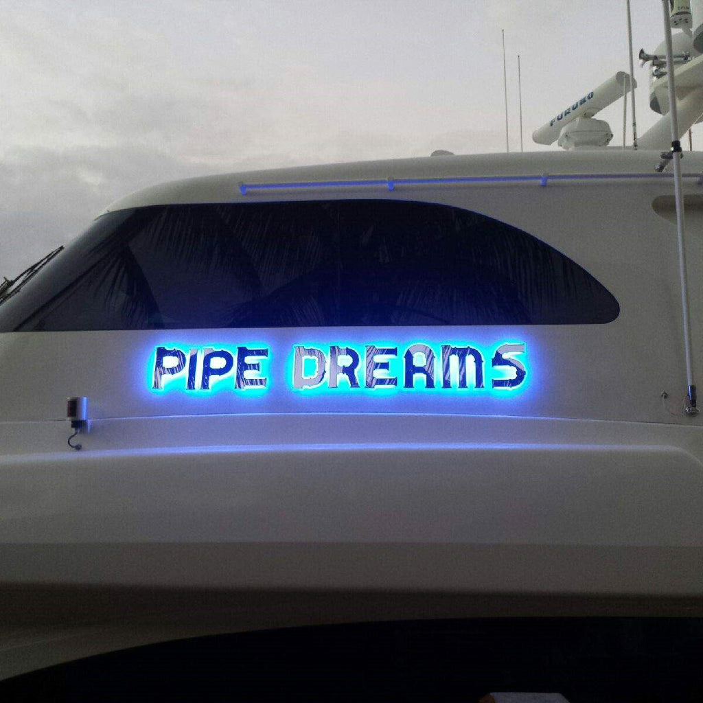 Boat Name Sign Seawater Resistant Illuminated Yacht Signage Cozyle