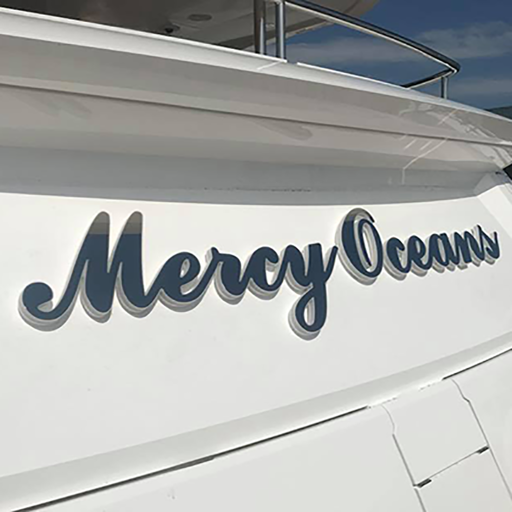 Boat Name Sign Seawater Resistant Illuminated Yacht Signage