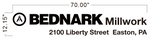 solid metal lettersBEDNARK logo