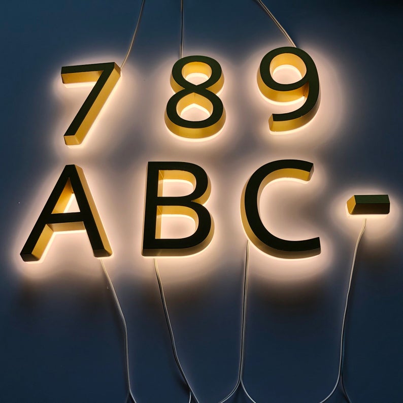 Led Number Front Acrylic Led House Numbers Front & Back Light 3D Address Numbers – Cozyle
