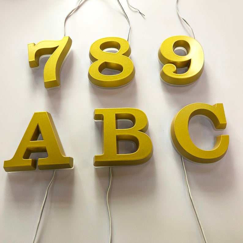 Acrylic Led House Numbers Front & Back Light 3D Address Numbers Seaside