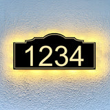 Vintage Illuminated Address Plaque Horizontal House Number Address Street Numbers