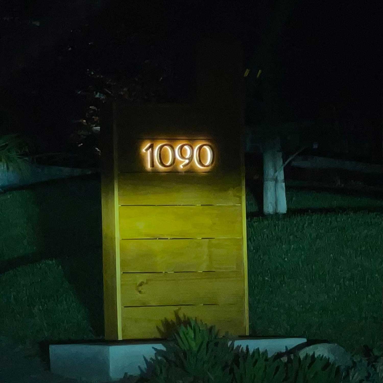 Light up House Number Metal Address Numbers Halo Lighting – Cozyle