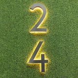 Lighted House Number Big Metal Address Numbers Back Lighting