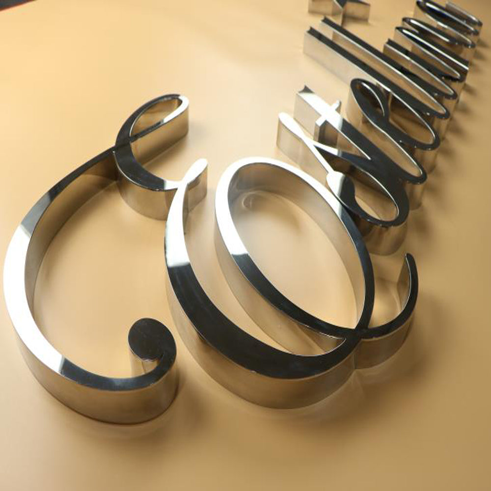 Stainless Steel 3D Channel Letters Commercial Building Sign