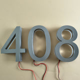 Illuminated House Numbers Electroplate Brushed Stainless Steel LED Signs for yard
