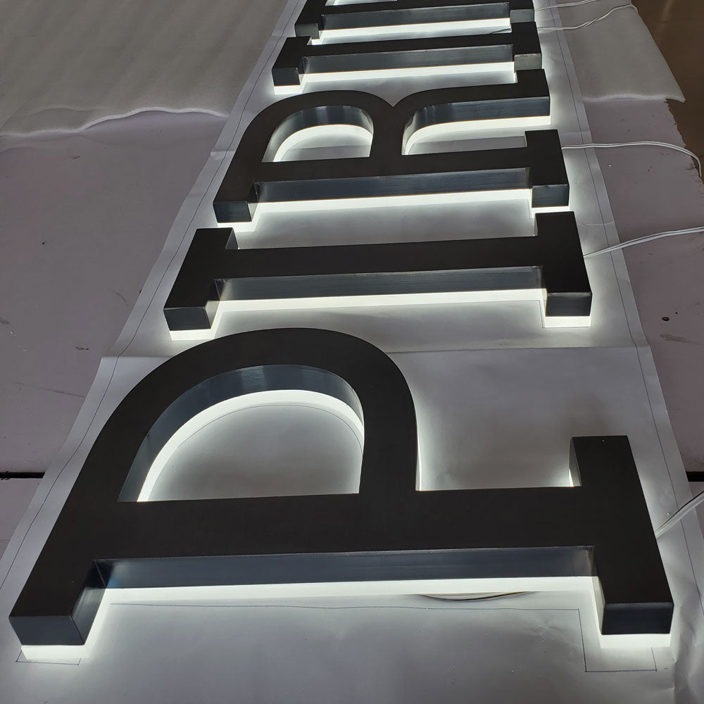 professional stainless steel channel letter electroplate style backlit sign business letters