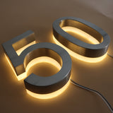 Modern LED Backlit House Numbers 12V DC Low Voltage LED Waterproof Sign