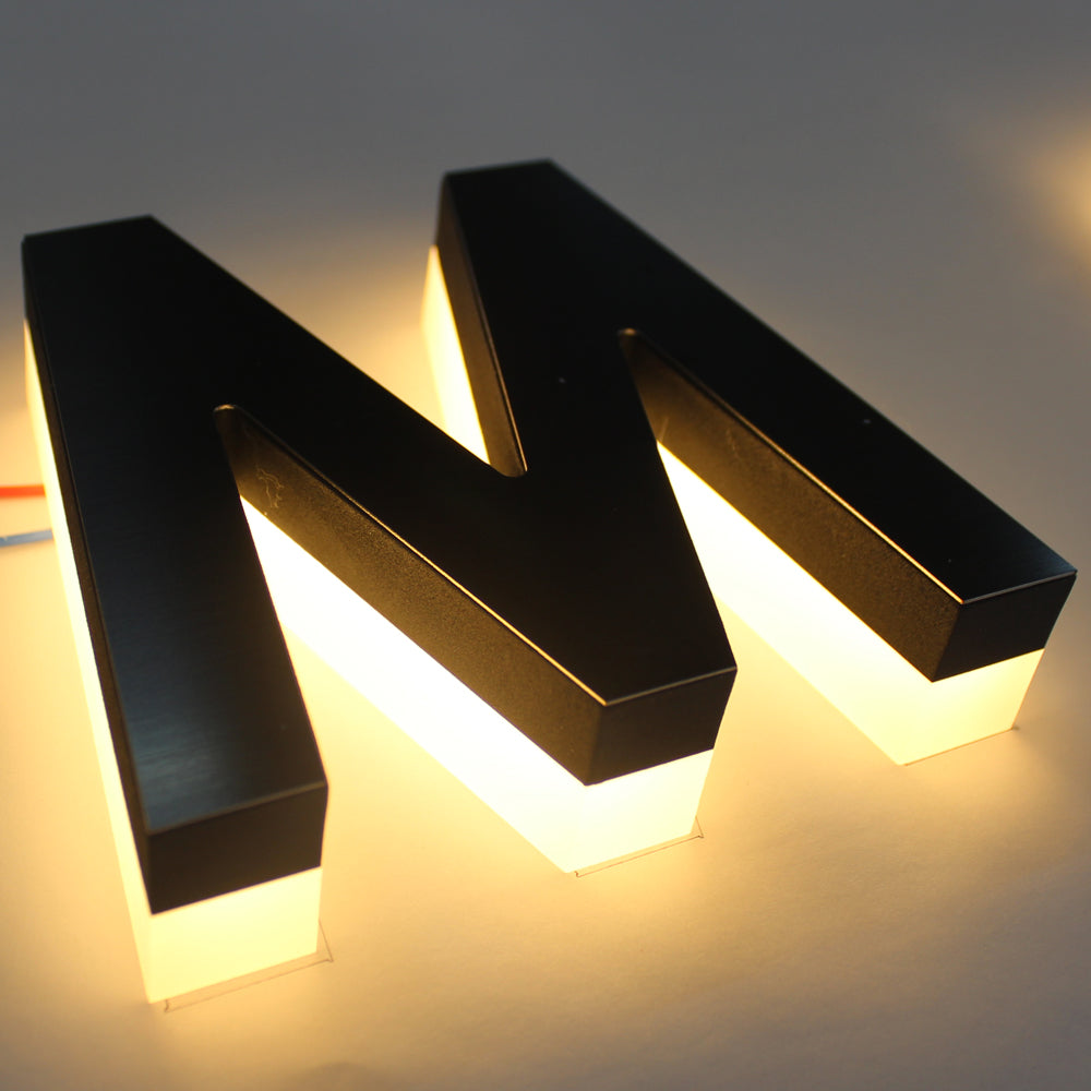 Backlit Letters 3D Metal Channel Letters Bright Store Logo Sign