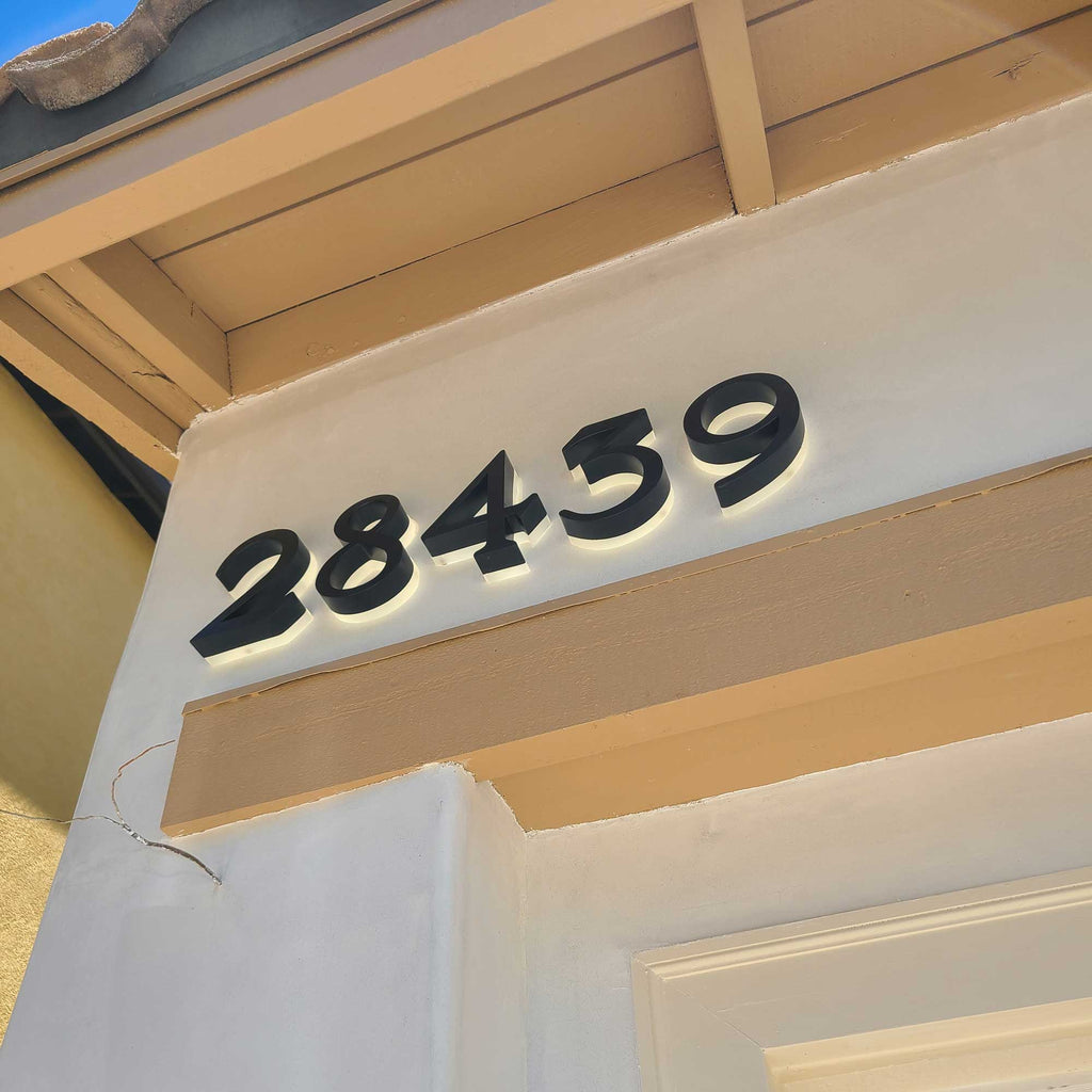 Backlit Number with Light Metal Address Numbers Halo Lighting – Cozyle