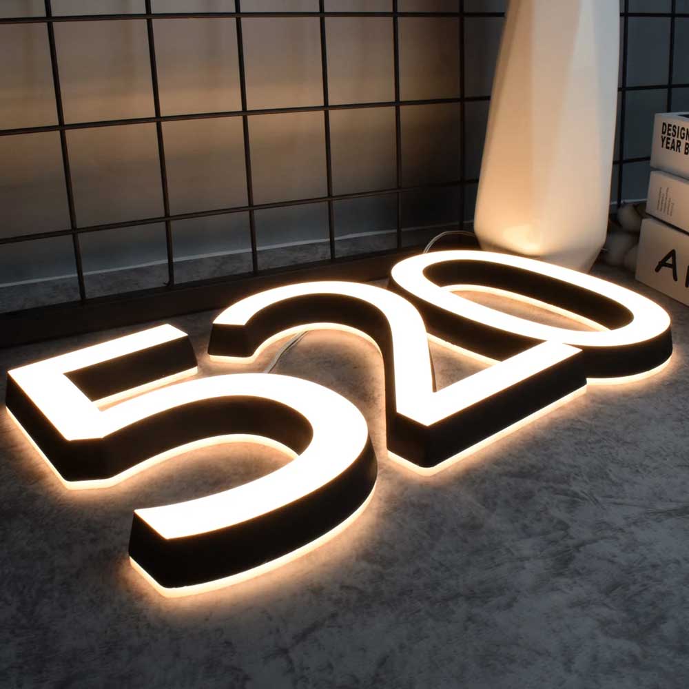 Led Number Front Acrylic Led House Numbers Front & Back Light 3D Address Numbers – Cozyle