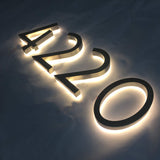 Illuminated House Numbers Steel Led Lit up Modern Address Numbers