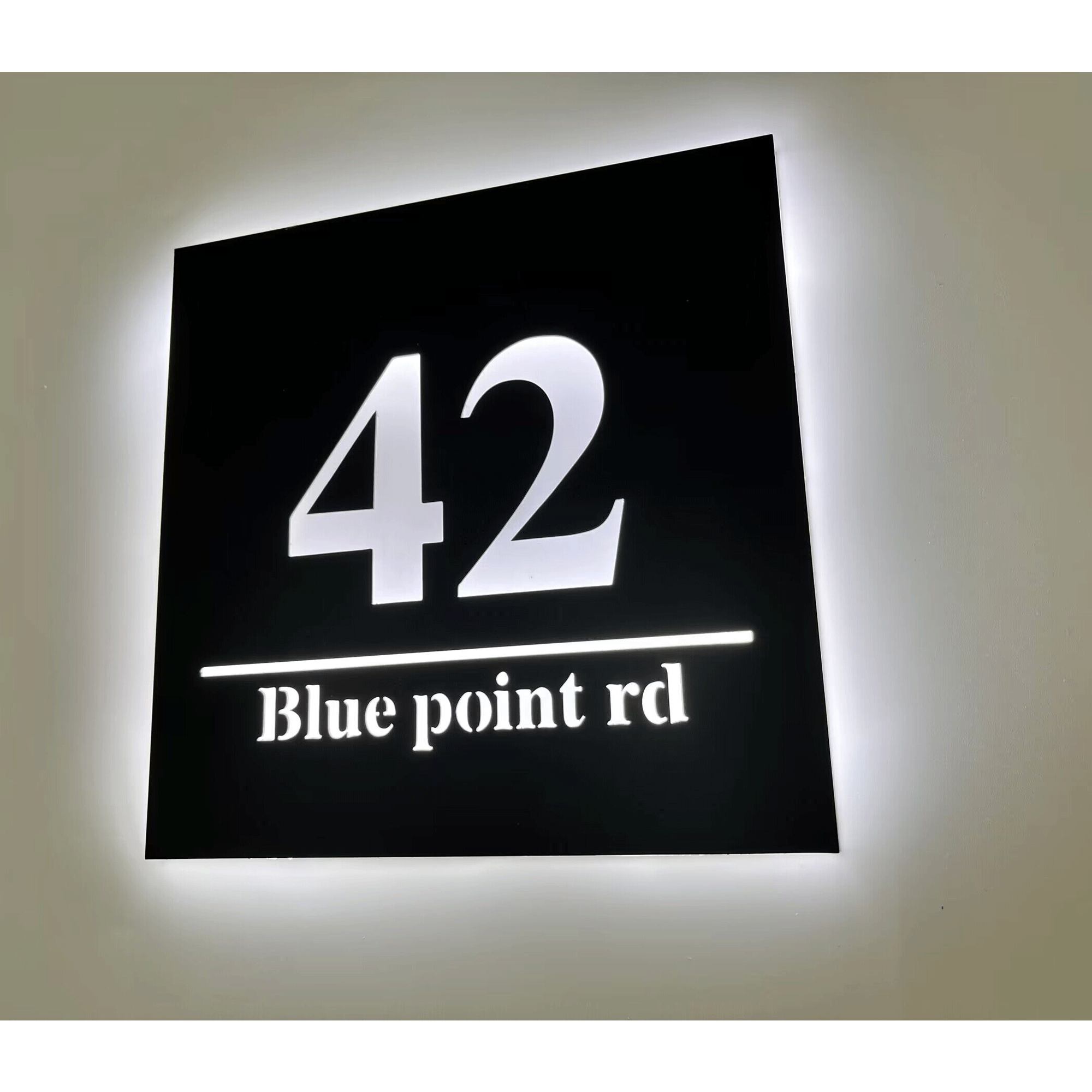 Illuminated House Number Address Plaque Light Box Waterproof Exterior