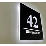 Illuminated House Number Address Plaque Light Box Waterproof Exterior