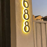 Led House Number Big Metal Address Numbers Back Lighting Vertical