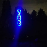 Lit up House Numbers Metal Backlit Bright Light
