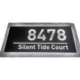 Illuminated Matt Stainless Steel Door Number with LED lighting Plaque.