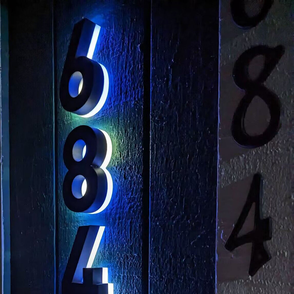 Led Floating Signage LED Custom Illluminate Signs Stainless Steel House Numbers Floating Ad ...