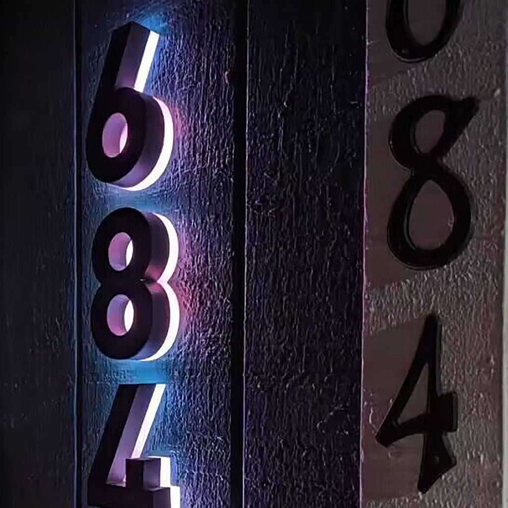LED Custom Illluminate Signs Stainless Steel House Numbers Floating Ad ...