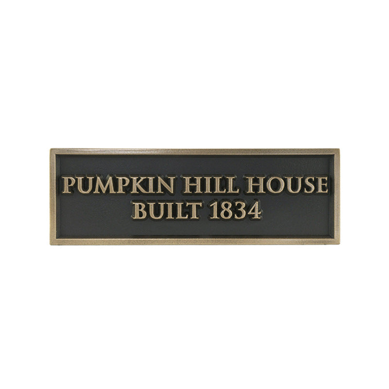 Retro Metal Building Name Address Number Plaque Hotel Villa House Bronze