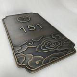 Vintage Bronze Address Plaque Signage Hotel Villa House House Number Vertical