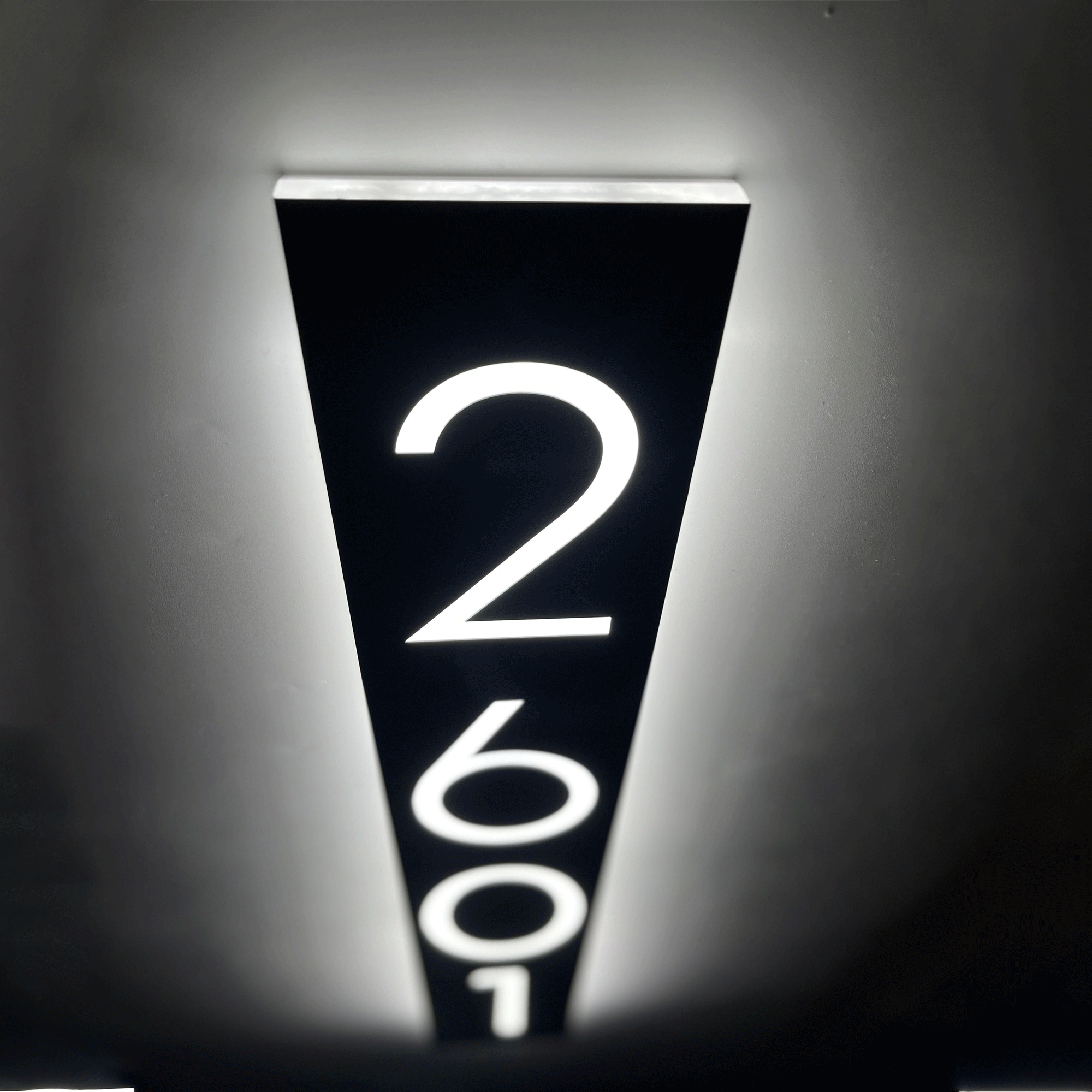 LED Backlit Door Number Modern Address Sign LED Lights Display Exterio ...