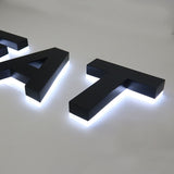 Custom Illuminated 3D Metal Backlit Letters House Boat Name Club Store Lobby Sign